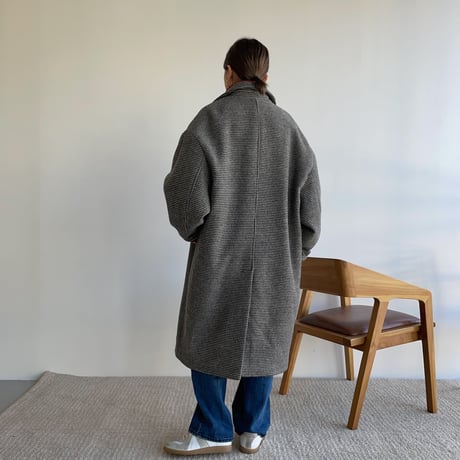 【nokcha original】hounds tooth check coat/black_no0174