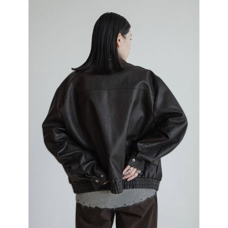 《予約販売》vintage like  fake leather jacket/2colors(unisex)_no0469