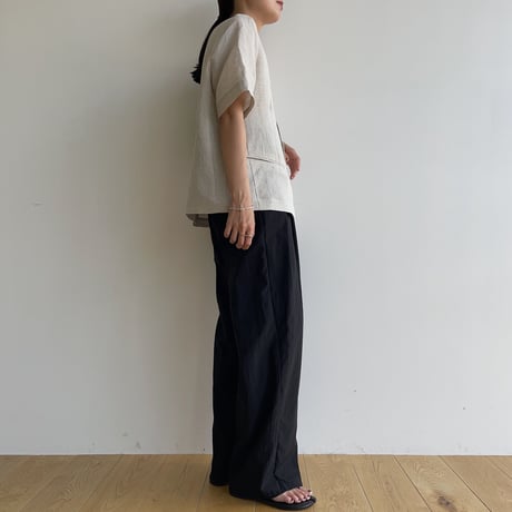 《予約販売》no collar linen jacket/2colors_no0302