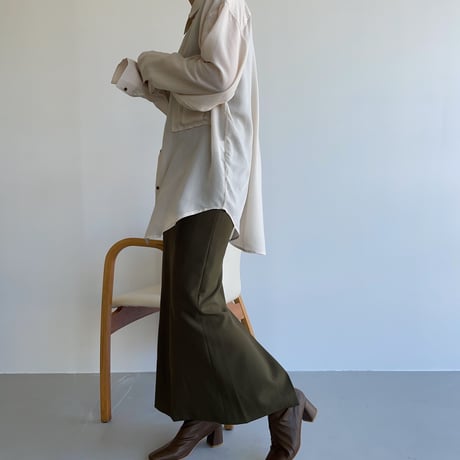 【nokcha original】stitch long skirt/khaki_ns0060
