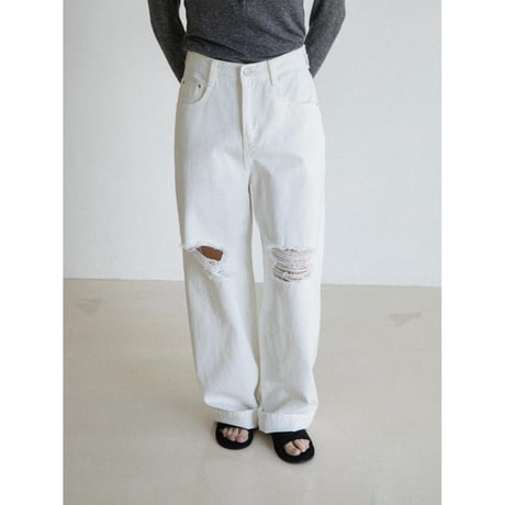 《予約販売》clash white cotton pants_np1249