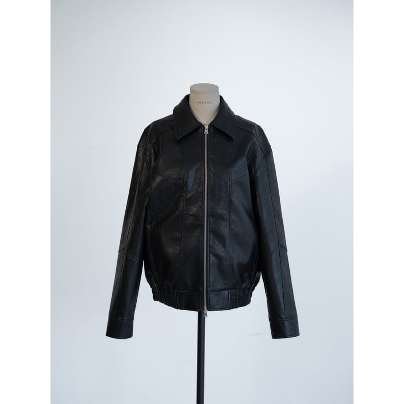 予約販売》accent fake leather jacket(unisex)_no0503