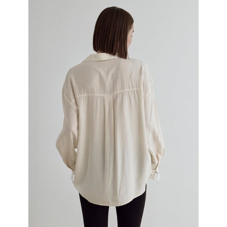 《予約販売》open collar mannish shirt/2colors_nb0365
