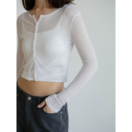 《予約販売》croped sheer lib cardigan/3colors_nt2582