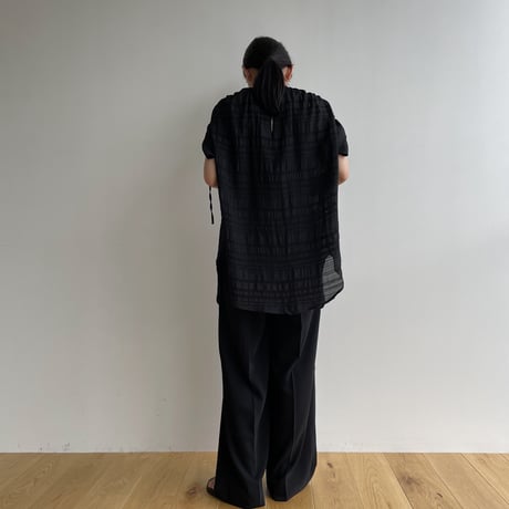 【nokcha original】mulch jacquard blouse/black_nb0156