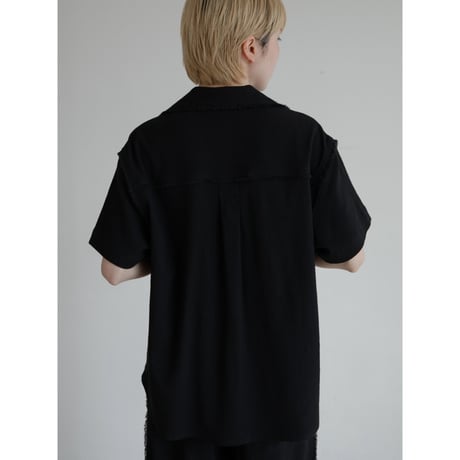 - AUTHENTIC series - vintage like linen shirt/black_an0039