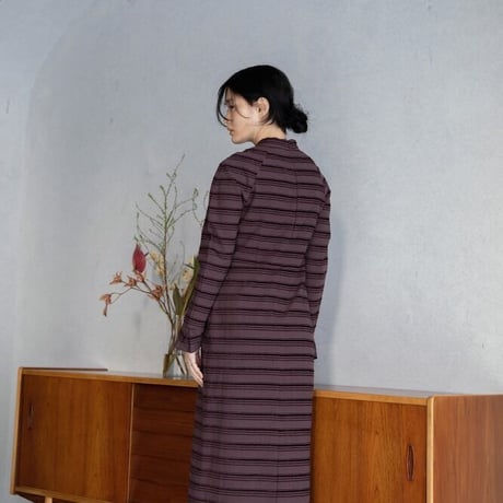 【nokcha original】jacquard lady dress/burgundy_nd0118