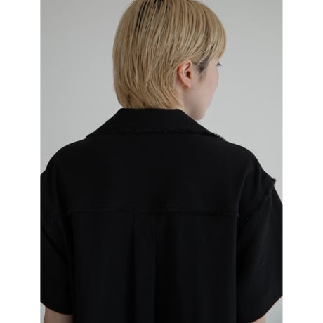 - AUTHENTIC series - vintage like linen shirt/black_an0039
