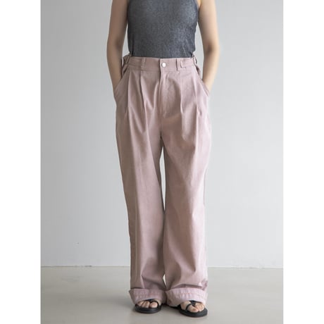 《予約販売》buckle belt pigment pants/2colors_np1005