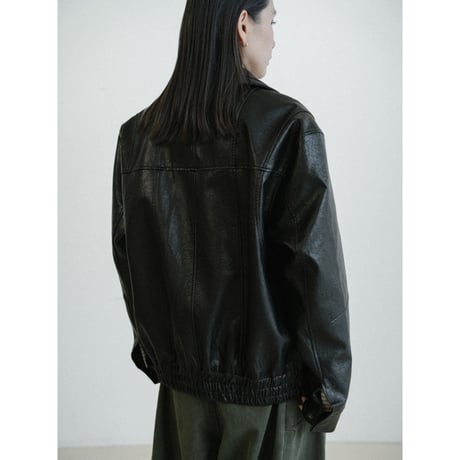 《予約販売》accent fake leather jacket(unisex)_no0503