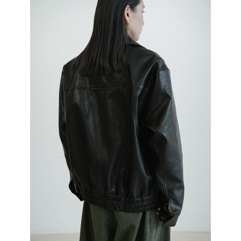 予約販売》accent fake leather jacket(unisex)_no0503