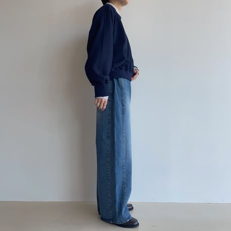 《予約販売》side tuck wide jeans/2colors_nj0096