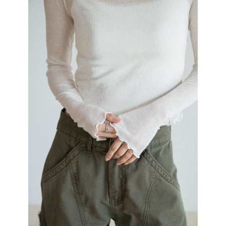 《予約販売》back lace sheer tops/2colors_nt2555