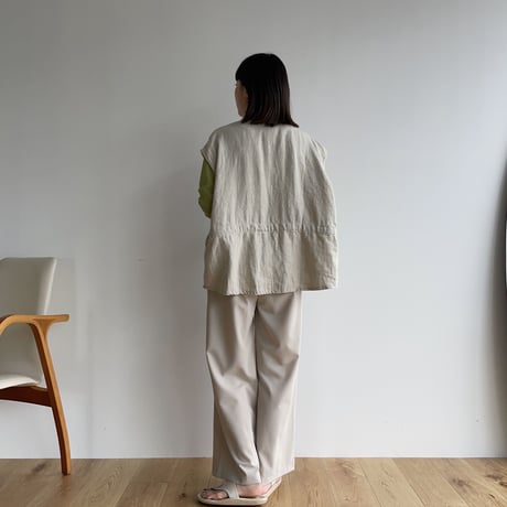 《予約販売》linen military vest_nt1333