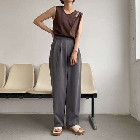 【nokcha original】silhouette pants/charcoal gray_np0401