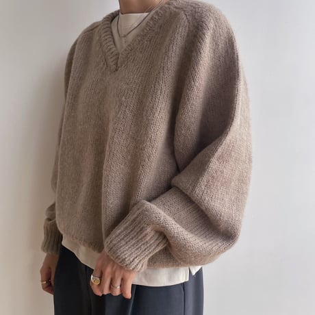 《予約販売》mohair v neck over knit/2colors_nt1855