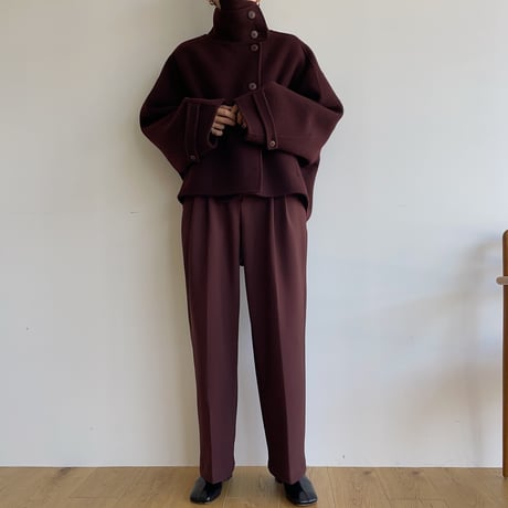 【nokcha original】HAND MADE 4way over half coat/wine_no0243