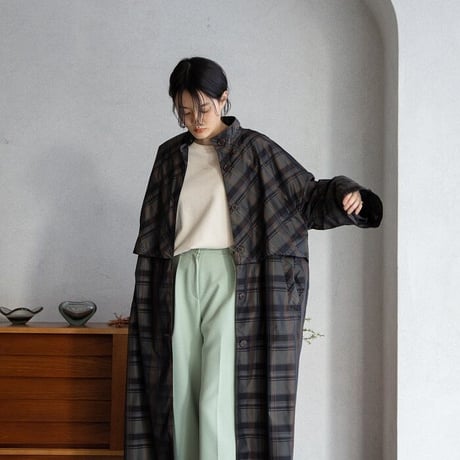 【nokcha original】quality over check coat_no0200