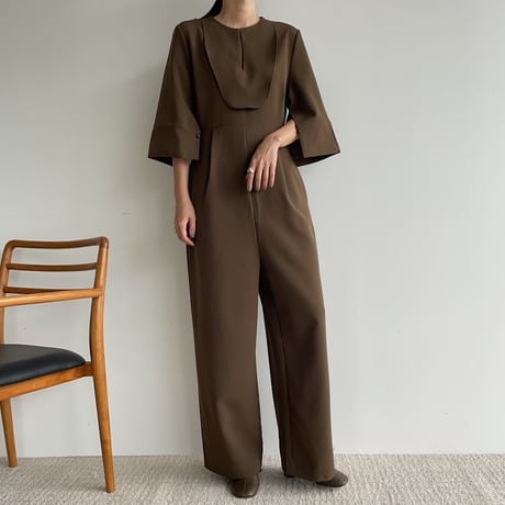【nokcha original】rich jumpsuit/brown_np0670