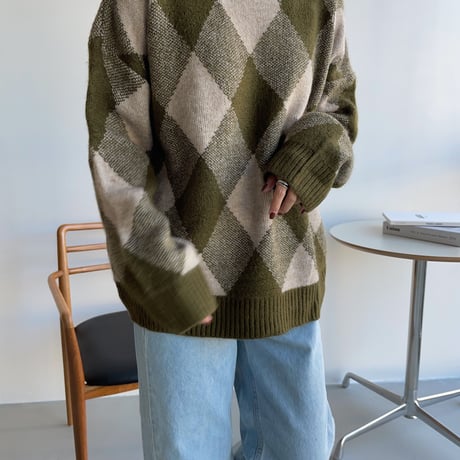 《予約販売》argyle soft knit/2colors_nt1121