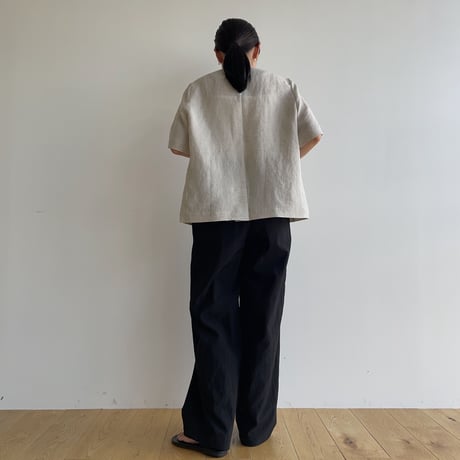 《予約販売》no collar linen jacket/2colors_no0302