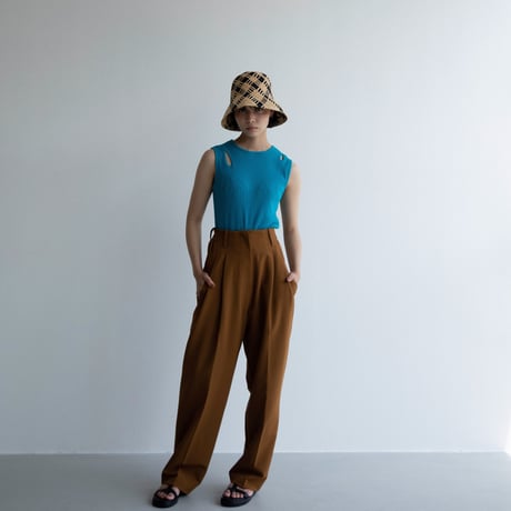 【nokcha original】waist pants/camel brown_np0595