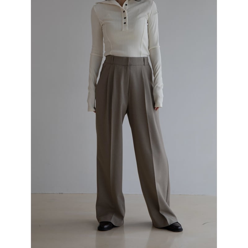 予約販売》two tuck twill wide pants/2colors_np0961