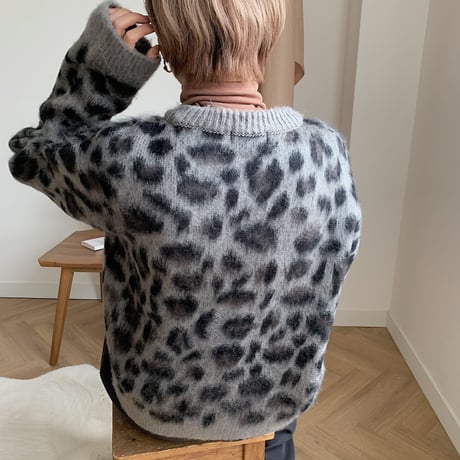 ✳︎予約販売✳︎leopard gray knit_nt0179