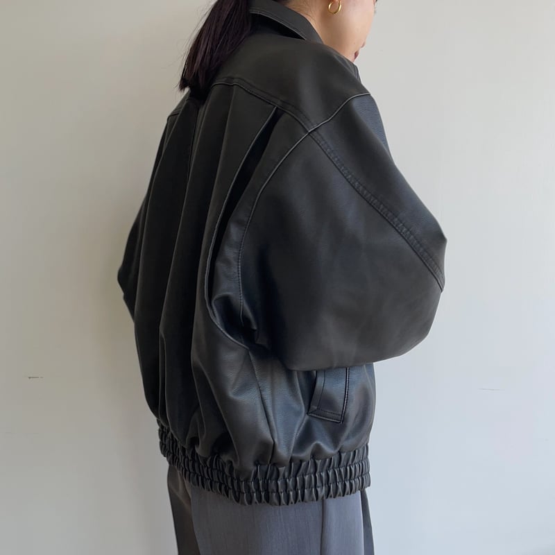 【新品・未使用】PASTING LIKE FAKE LEATHER JACKET