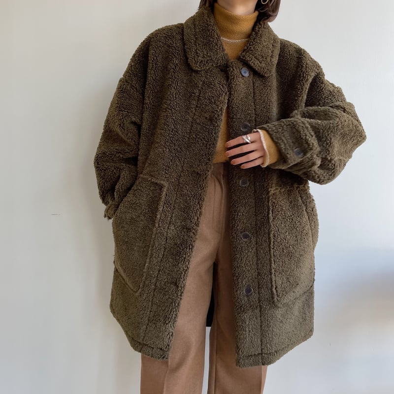nokcha original】boa mouton jacket/khaki_no0187
