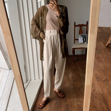 【nokcha original】sheer raglan over shirt/brown_nt0514