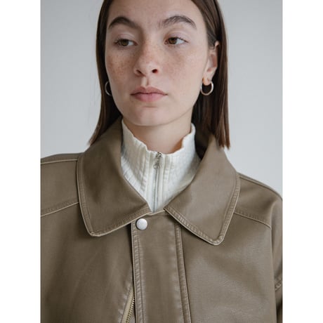 《予約販売》mood leather like jacket/2colors_no0508