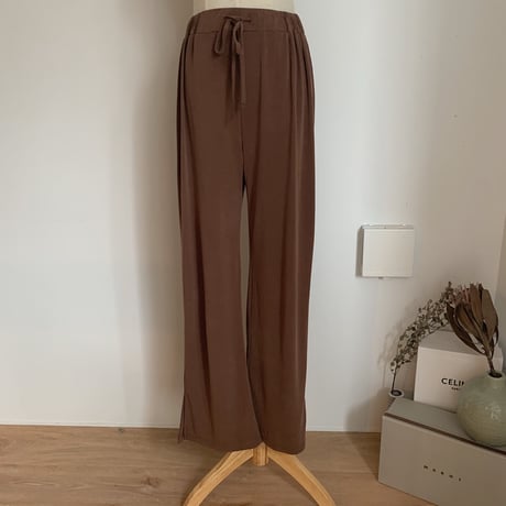 【nokcha original】material lady pants/brown_np0244