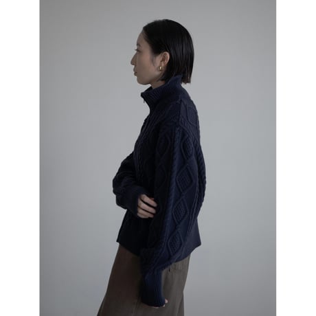 《予約販売》argyle zip knit cardigan/2colors_no0395