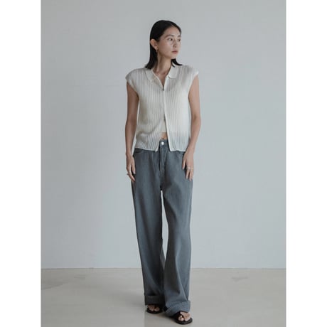 《予約販売》2way zip pleats knit vest_nt2340