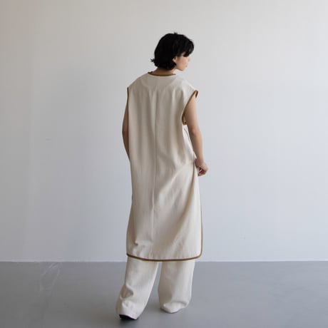 【nokcha original】piping pants/ivory_np0594