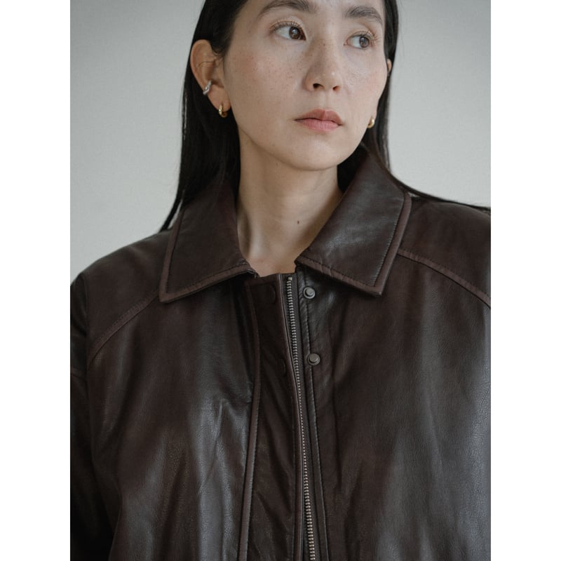 予約販売》quilting linner fake leather jacket/2colo