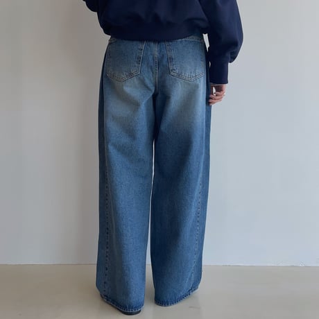 《予約販売》side tuck wide jeans/2colors_nj0096
