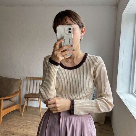 《予約販売》bi-color lib knit/2colors_nt0819