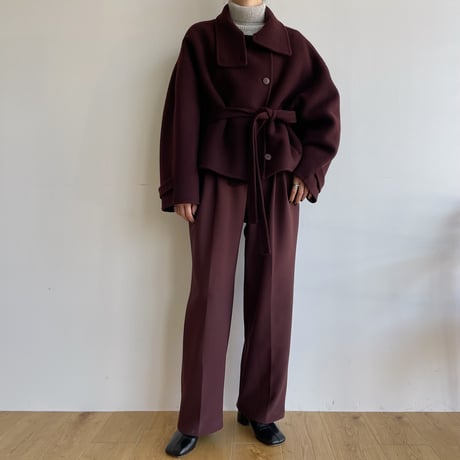 【nokcha original】HAND MADE 4way over half coat/wine_no0243