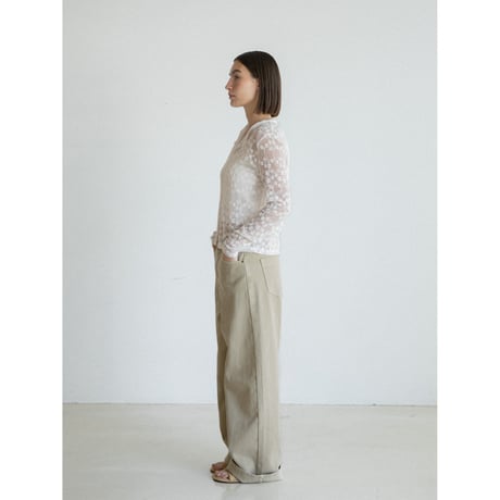 《予約販売》jacquard sheer no collar cardigan/2colors_nt2566