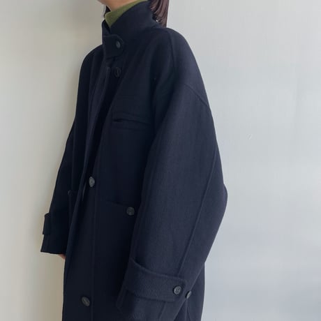 【nokcha original】HAND MADE oval coat/navy_no0304