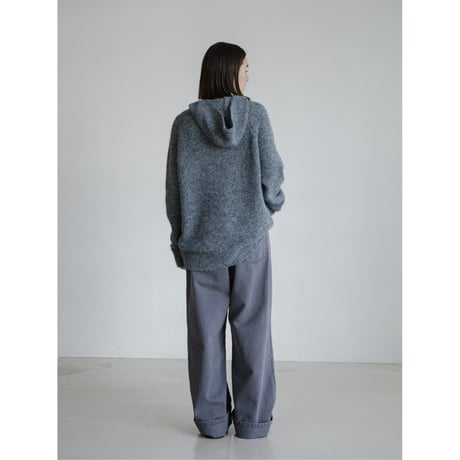 《予約販売》melange over knit hoodie/2colors(unisex)_nt2482