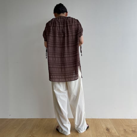 【nokcha original】mulch jacquard blouse/brown_nb0155