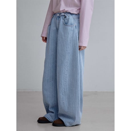 《予約販売》waist mark stripe jeans_nj0176