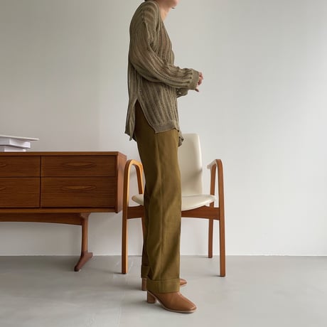 【nokcha original】roll up tapered pants/olive_np0460