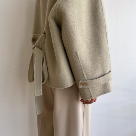 【nokcha original】HAND MADE 4way over half coat/beige_no0242