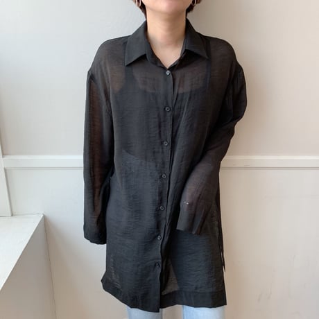 ✳︎予約販売✳︎sheer  slit shirt/2colors_nb0002