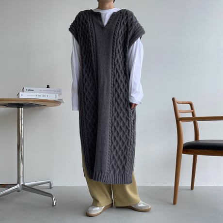 《予約販売》long knit vest/2colors_nt1090