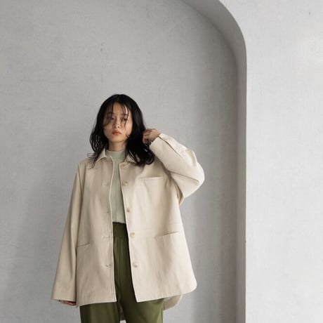 【nokcha original】twill over jacket/ivory_no0198